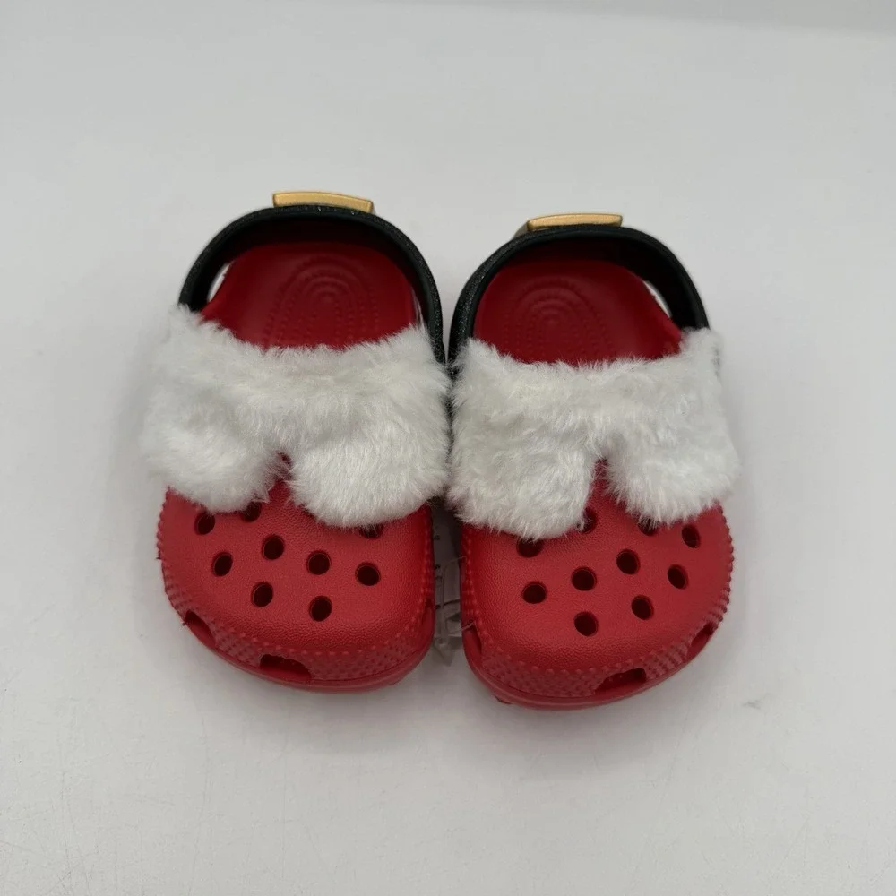 Crocs Littles Santa Claus‎ Classic Clogs Toddler Size C2/C3 Red Christmas Shoes